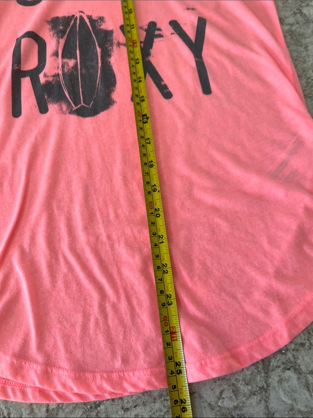 Roxy Coral and Gray Surf Raglan Long-Sleeve Tee Size L Cotton /Polyester - Picture 6 of 7